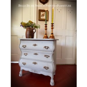 Original French Bijou Bomb Commode Three Drawer Chest