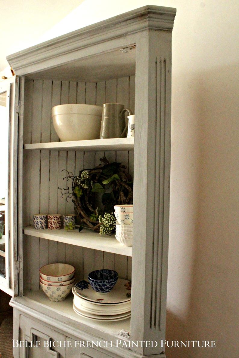 Pine Corner Cabinet in Gustavian Grey