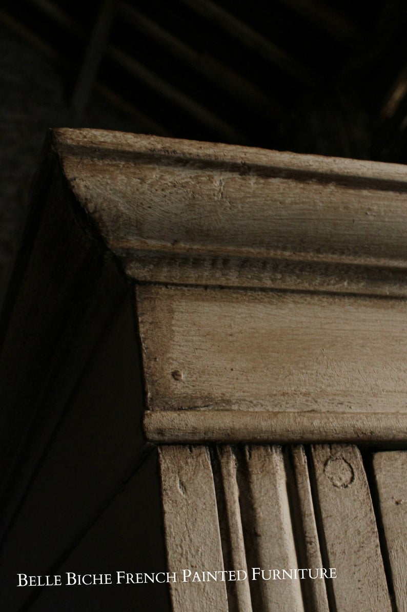 Late Edwardian 'French Painted' Oak Wardrobe