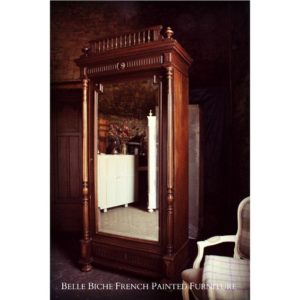 Antique Empire Style Mirrored Armoire