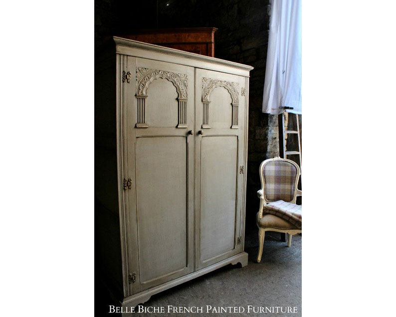 Late Edwardian 'French Painted' Oak Wardrobe