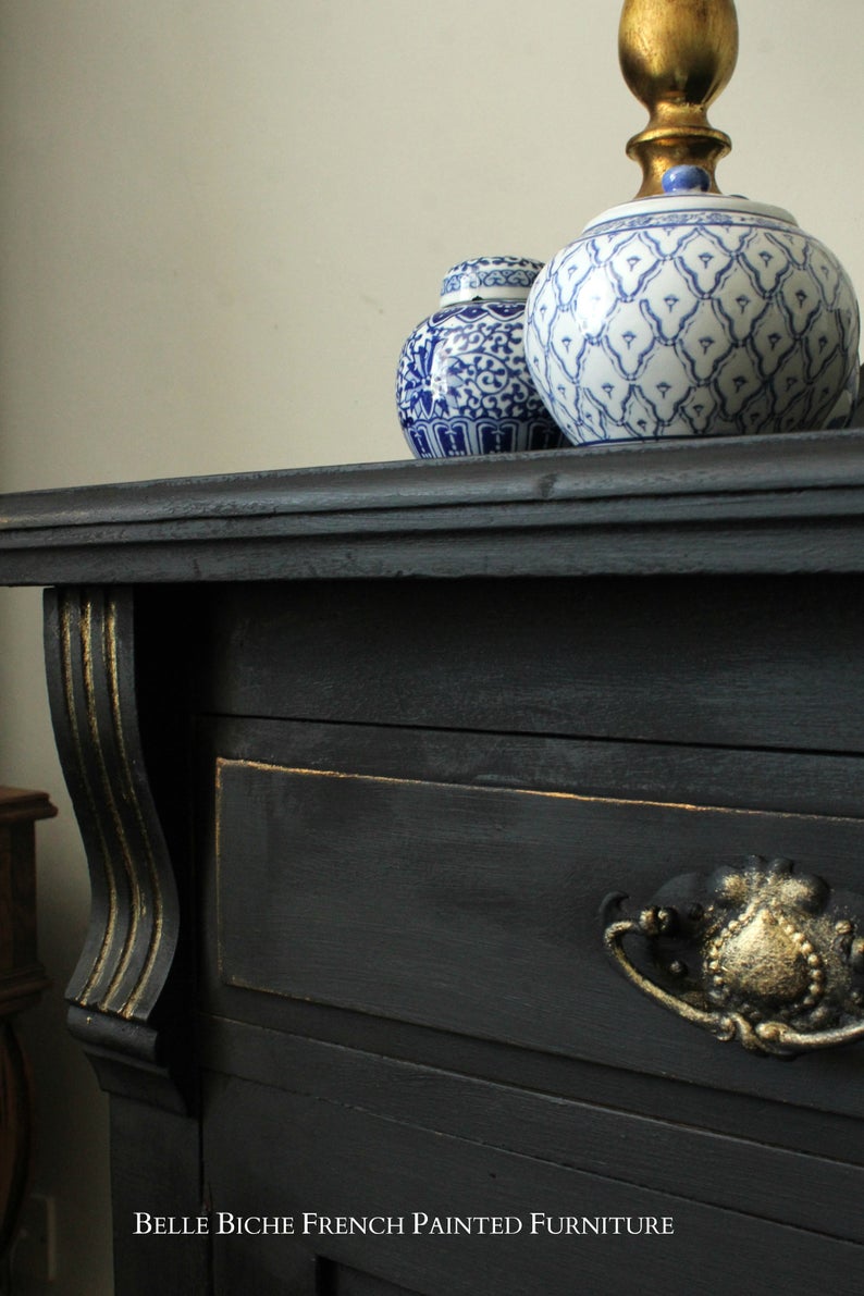 C. 19th Parisian Noir Two Door Sideboard