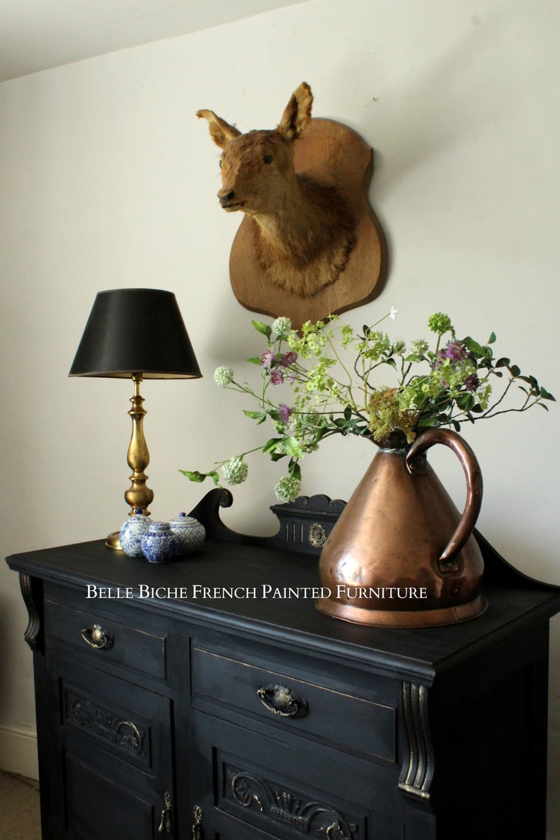 C. 19th Parisian Noir Two Door Sideboard