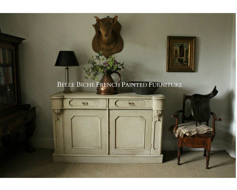 Flemish Antique Inverted Breakfront Server