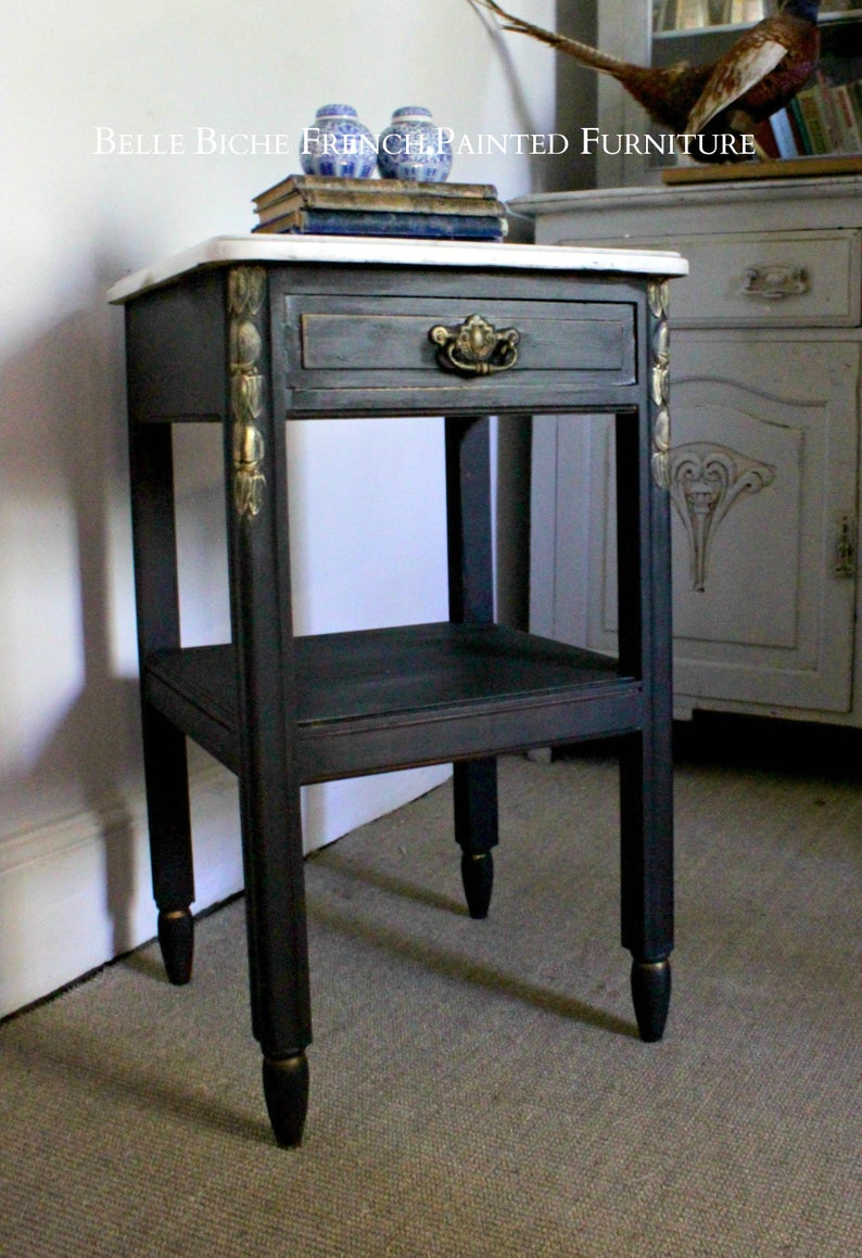 1920's Original French Marble Top Table de Chevet