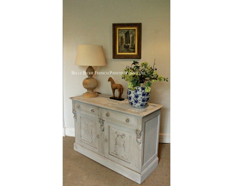 Gustavian Grey Two Door Side Cabinet Sideboard