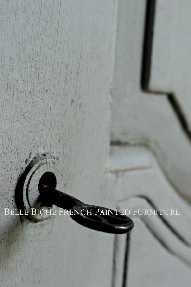 French Armoire - Ideal Linen / Larder Cupboard in 'Gustavian Grey'