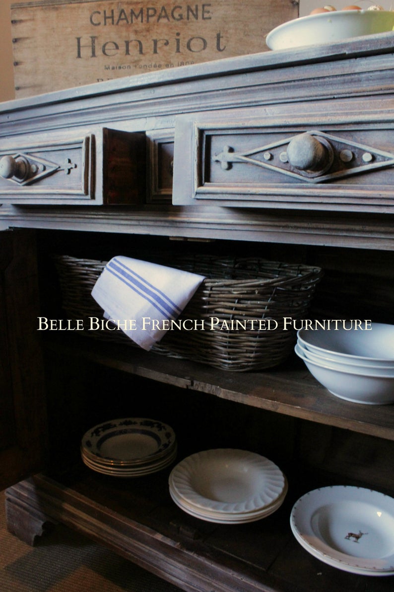 Original French Weathered Pine Placard