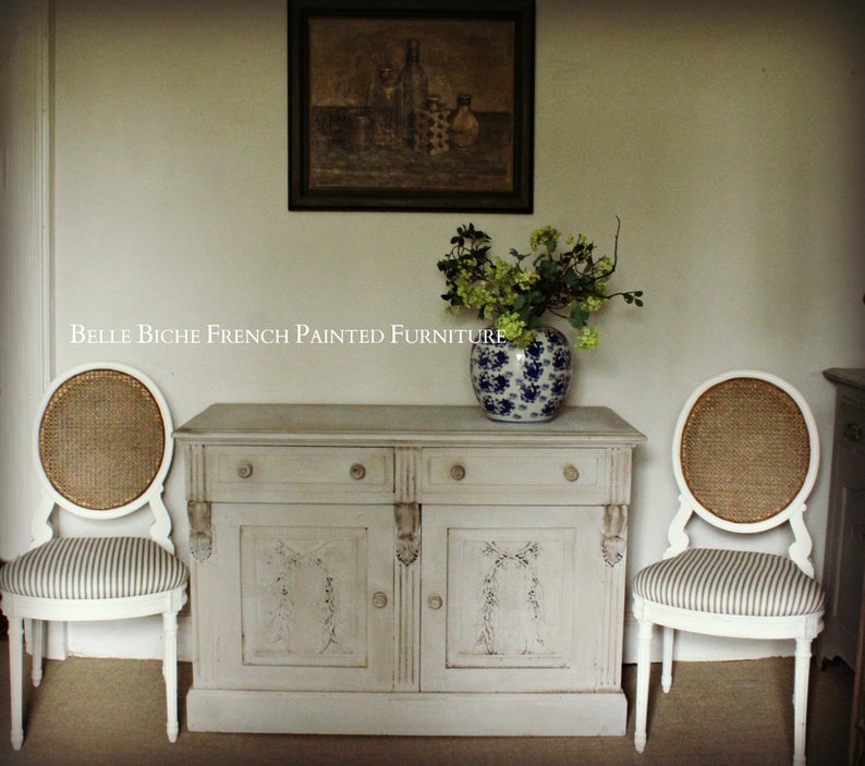Gustavian Grey Two Door Side Cabinet Sideboard