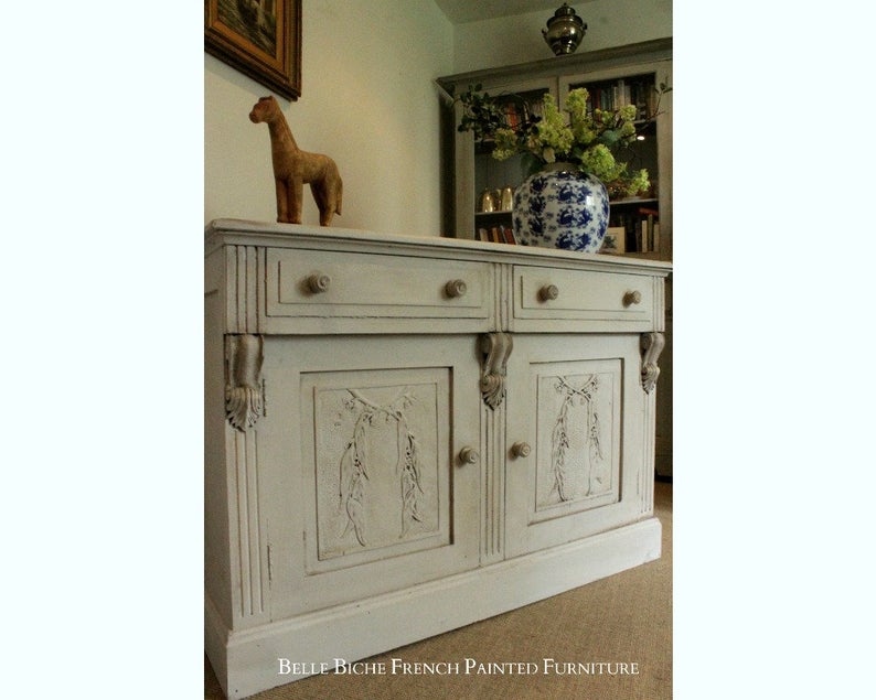 Gustavian Grey Two Door Side Cabinet Sideboard