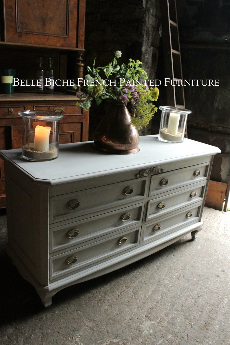 Gustavian Grey 6 -Drawer Chest Commode