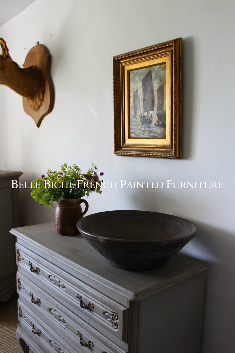 Original French Provincial Three Drawer Chest Commode