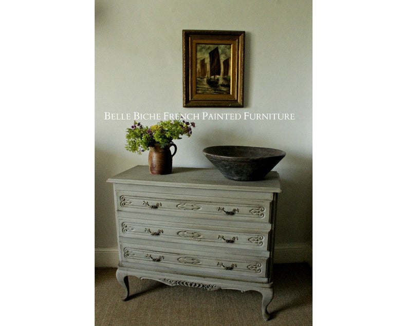 Original French Provincial Three Drawer Chest Commode