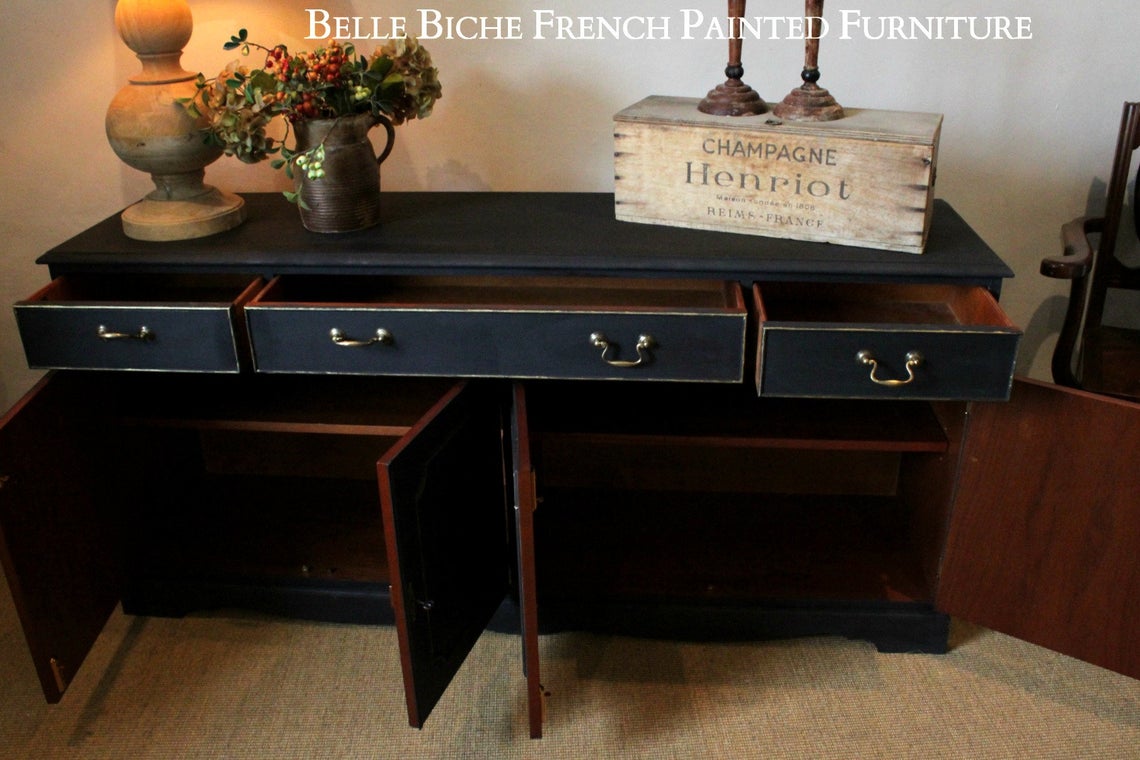 Four Door Boho 'Parisian Noir' Sideboard