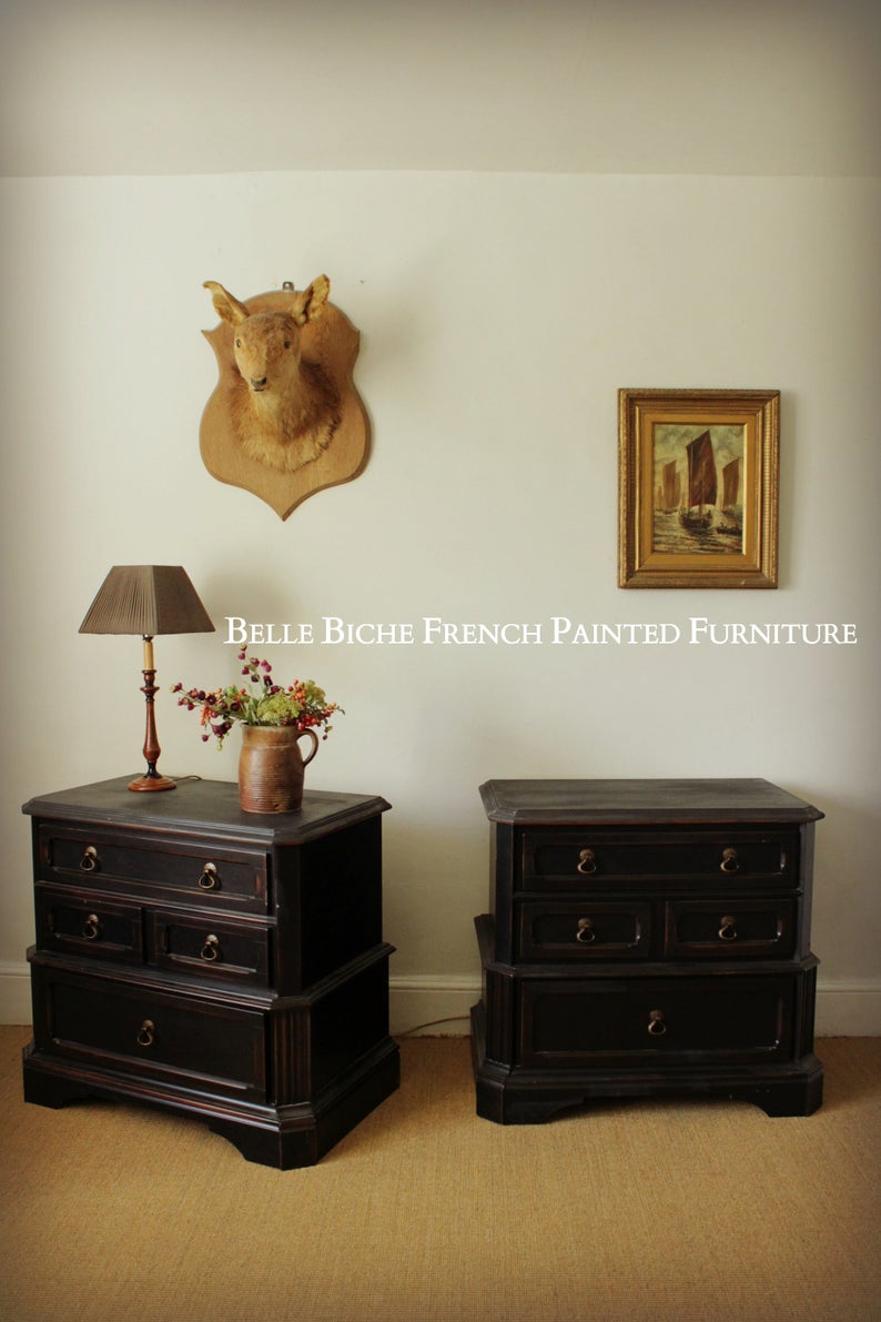 Pair of Four Drawer Continental Chest Commodes