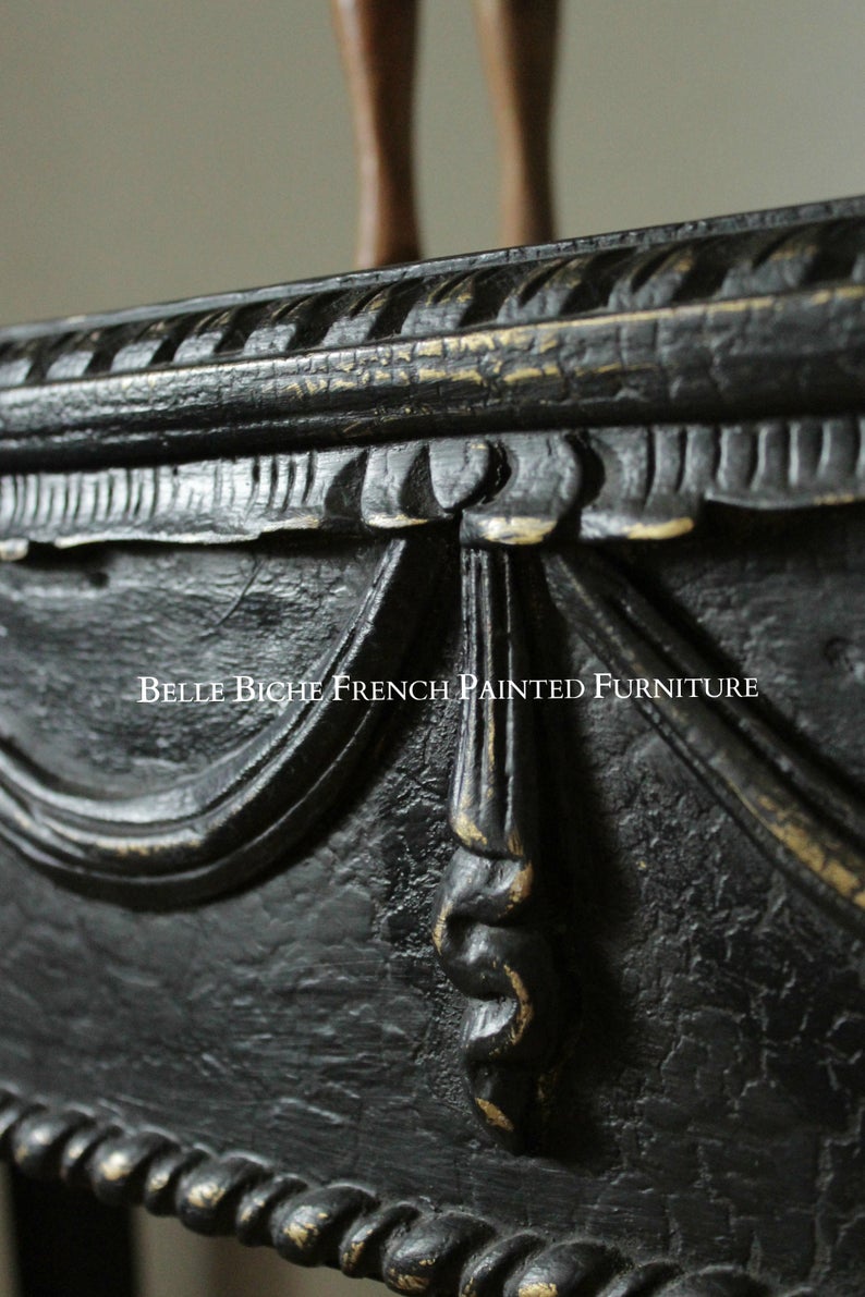 Adams Style Parisian Noir Georgian Style Console