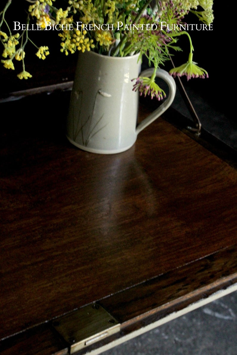 French Solid Oak Secretaire