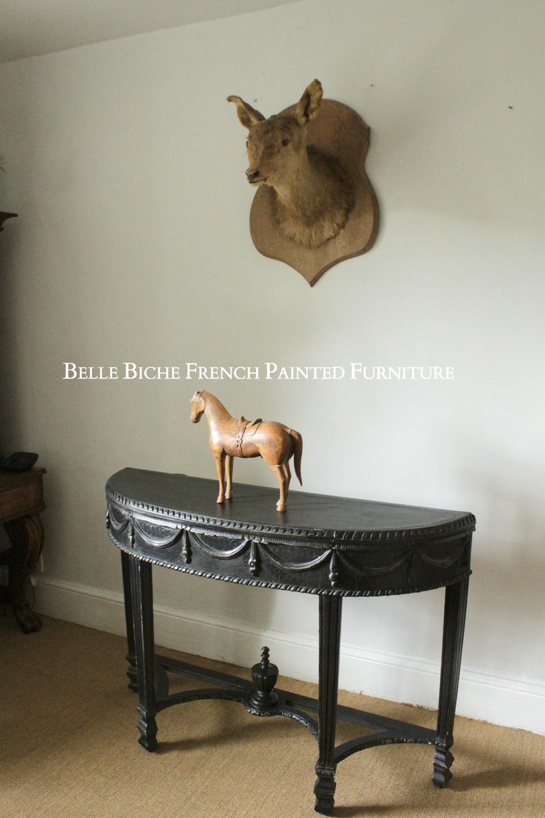 Adams Style Parisian Noir Georgian Style Console