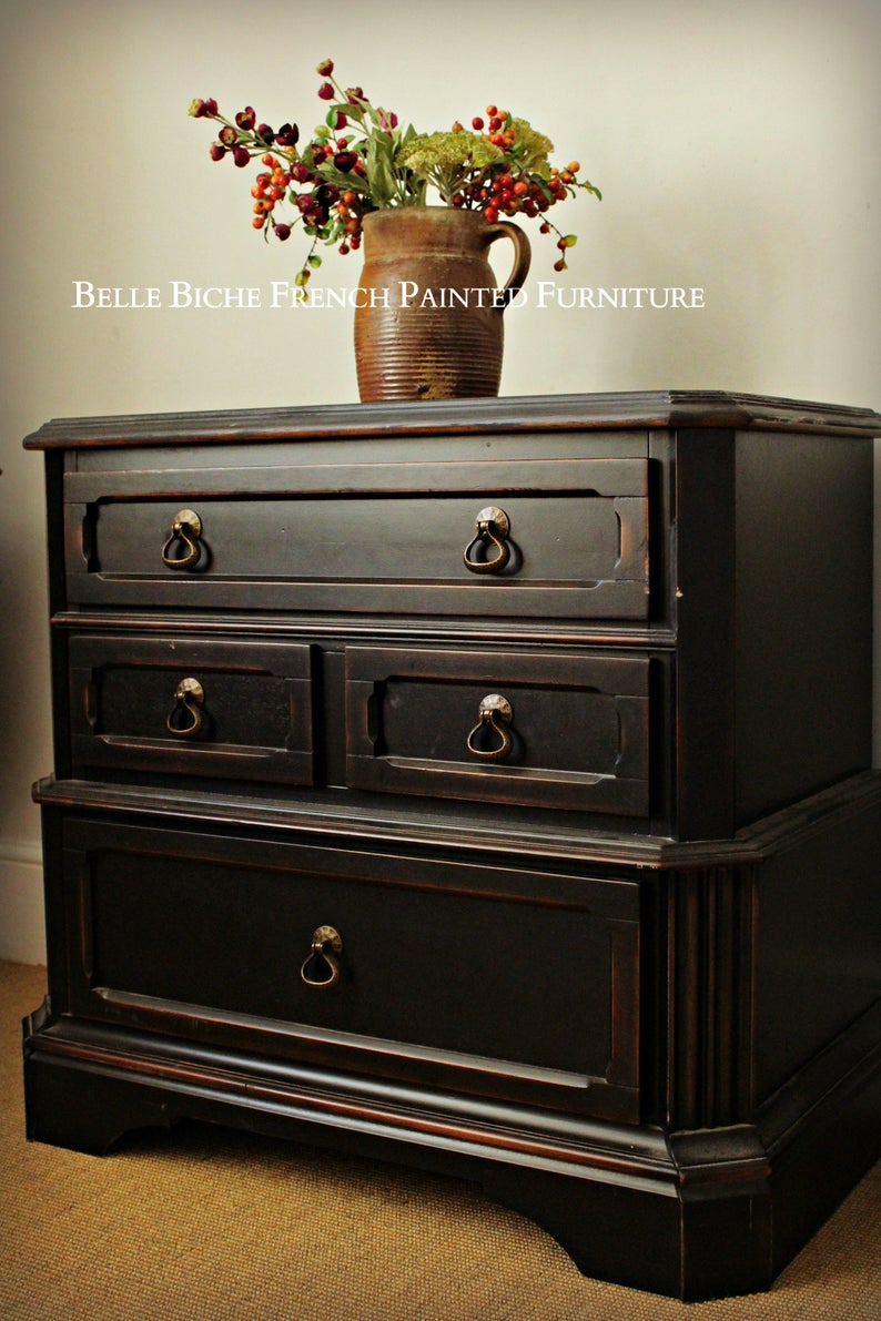 Pair of Four Drawer Continental Chest Commodes