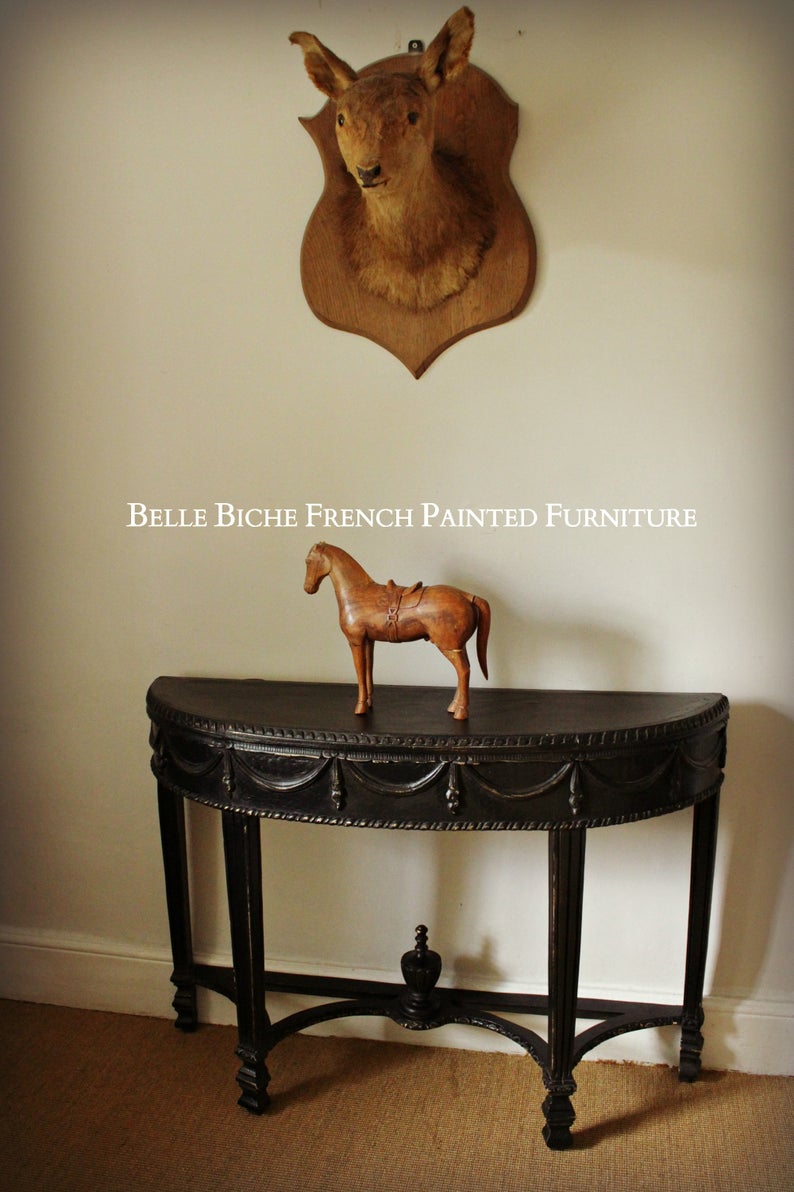 Adams Style Parisian Noir Georgian Style Console