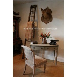 Reproduction George III 'French Ash Grey' Bow Fronted Writing Dressing Table
