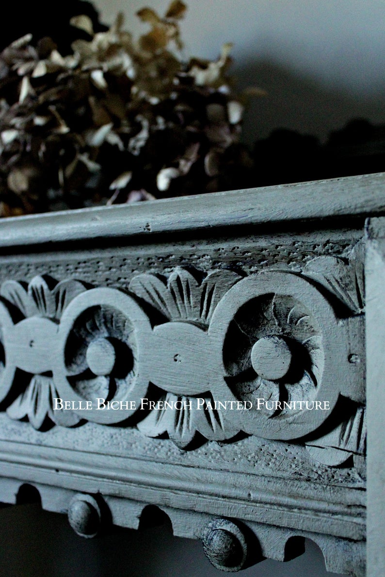 Richly Carved Flemish Antique Side Table