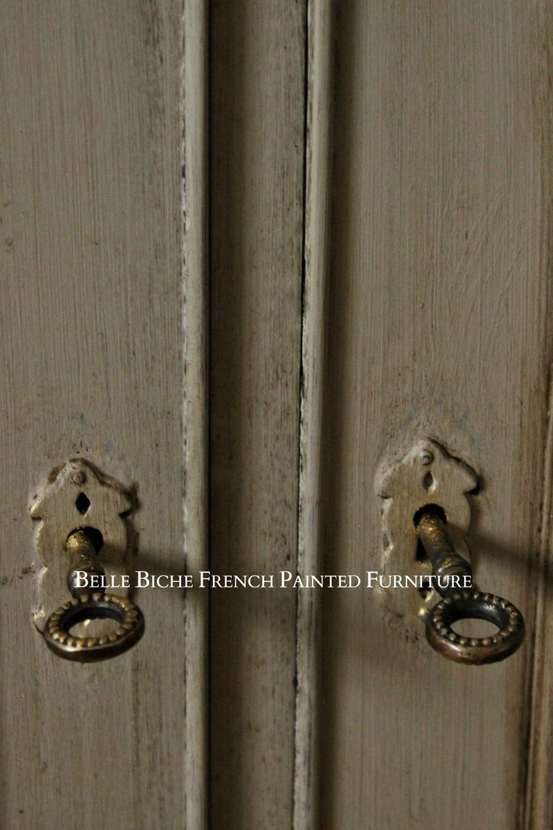 Hugely Handsome Pair 'French Ash Grey' Side Cabinets