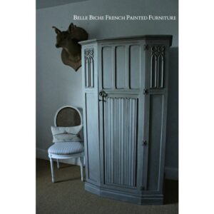 Late Edwardian 'Jacobean Style' French Ash Grey Oak Wardrobe