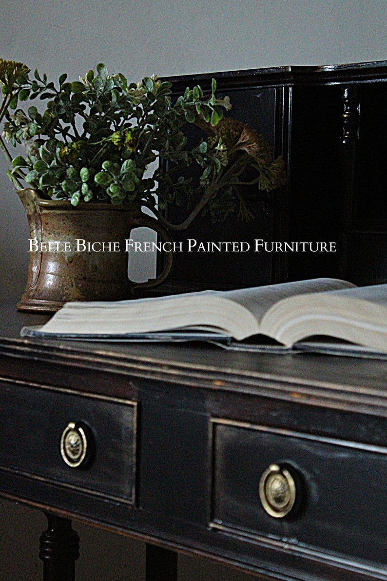 George III Style Parisian Noir Writing Desk