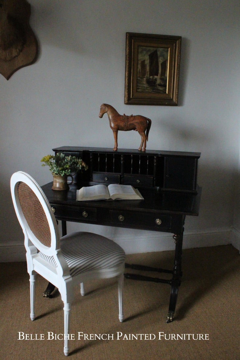 George III Style Parisian Noir Writing Desk