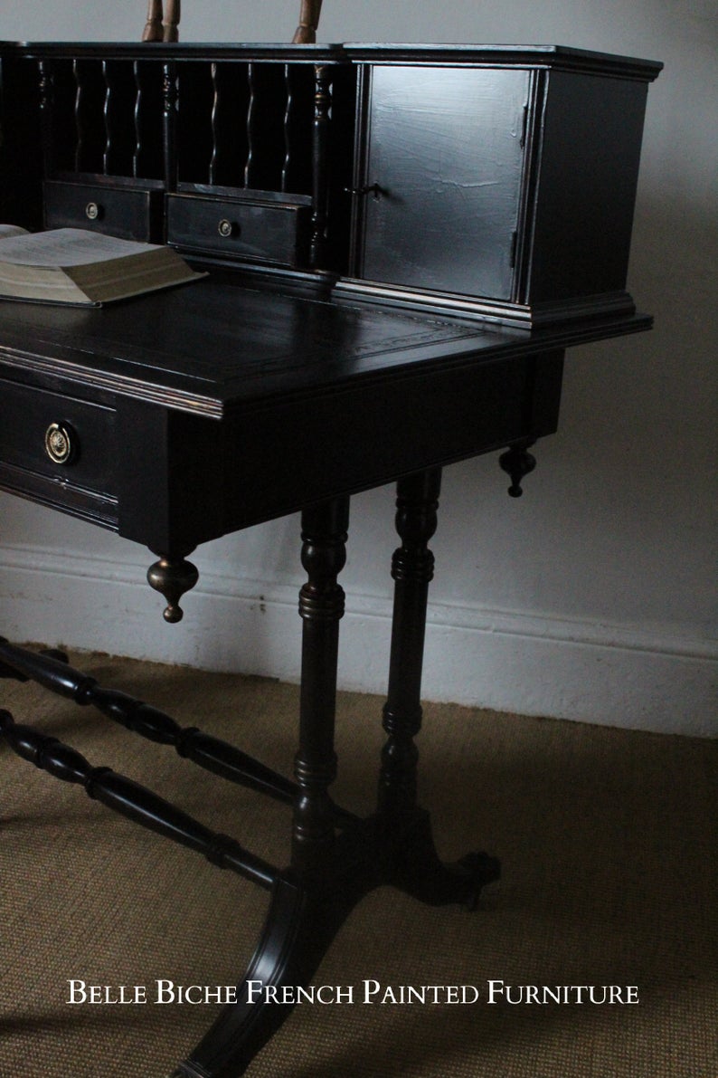 George III Style Parisian Noir Writing Desk
