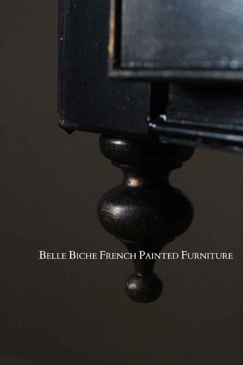 George III Style Parisian Noir Writing Desk