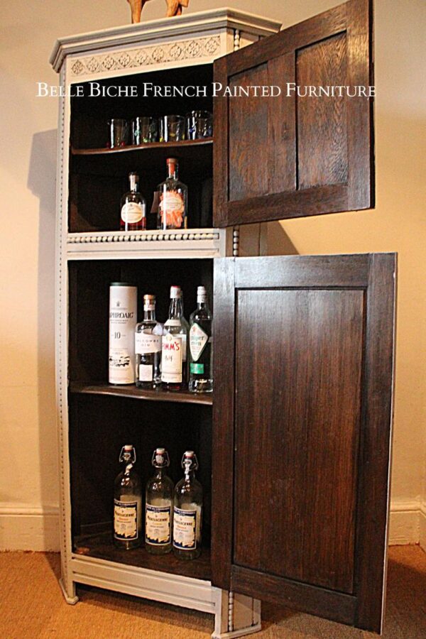 Handsome Edwardian Gustavian Grey Oak Corner Drinks Belle