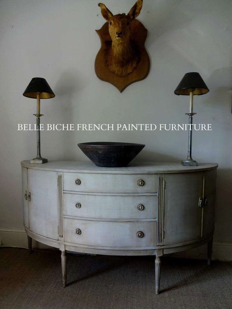 Gustavian Style George III Reproduction Demi Lune Sideboard Server