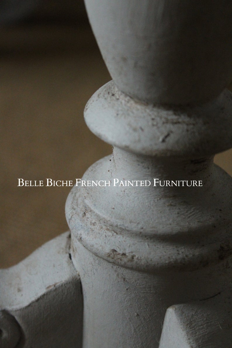 Pair of Hand Painted Original French Pedestal Side Tables