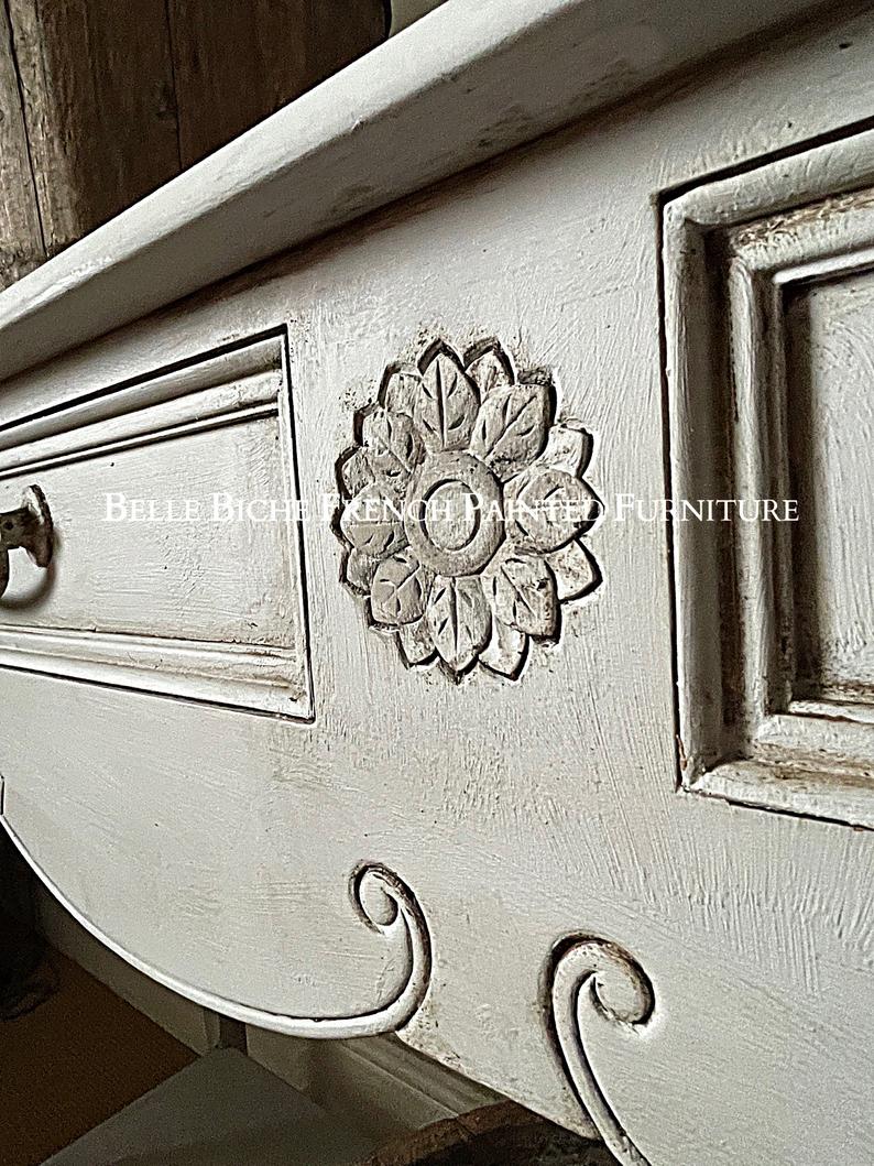 Rustic Style Gustavian Grey Two Tier Console