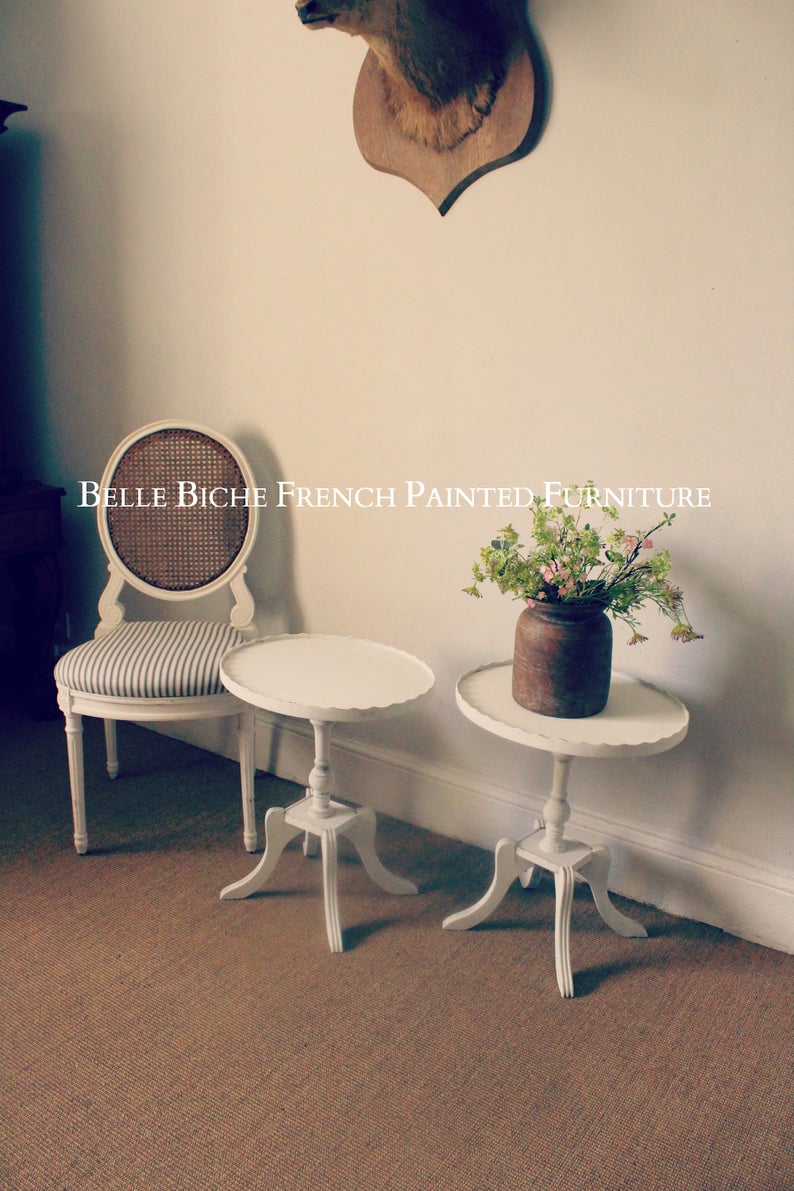 Bijou Pair of Original French Pedestal Side Tables