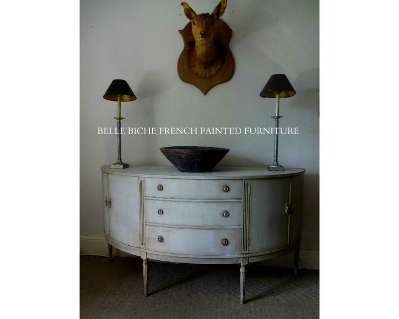 Gustavian Style George III Reproduction Demi Lune Sideboard Server