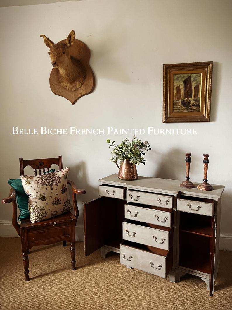 Bijou George III Style Breakfront Sideboard in French Ash Grey