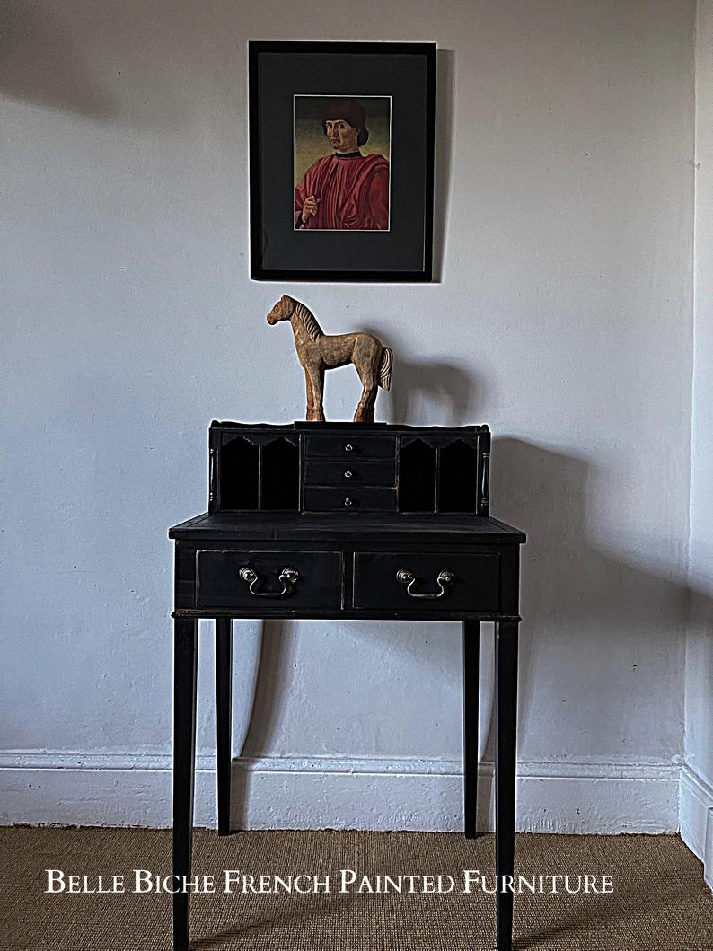 Mid-Century, Bijou Bonheur du Jour in 'Parisian Noir'