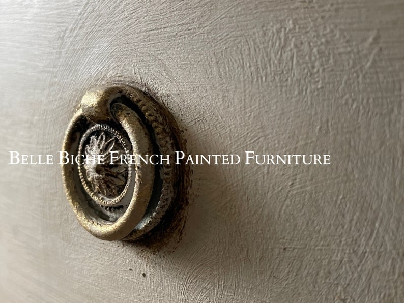 George III Style Demi Lune Commode in Gustavian Grey