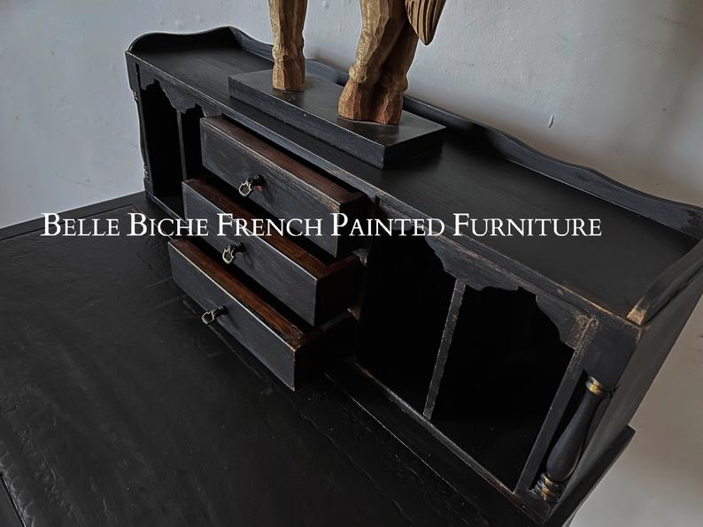 Mid-Century, Bijou Bonheur du Jour in 'Parisian Noir'