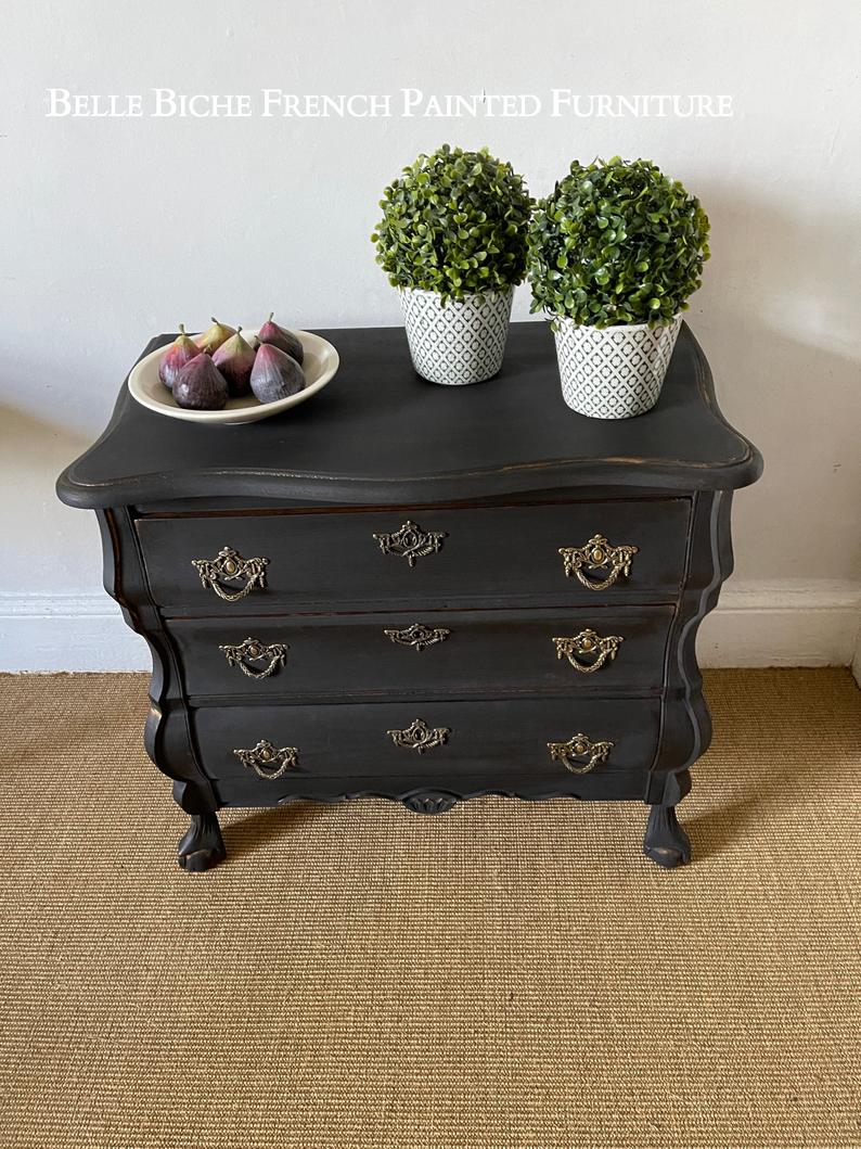 Original French Oak Bombe Commode Chest