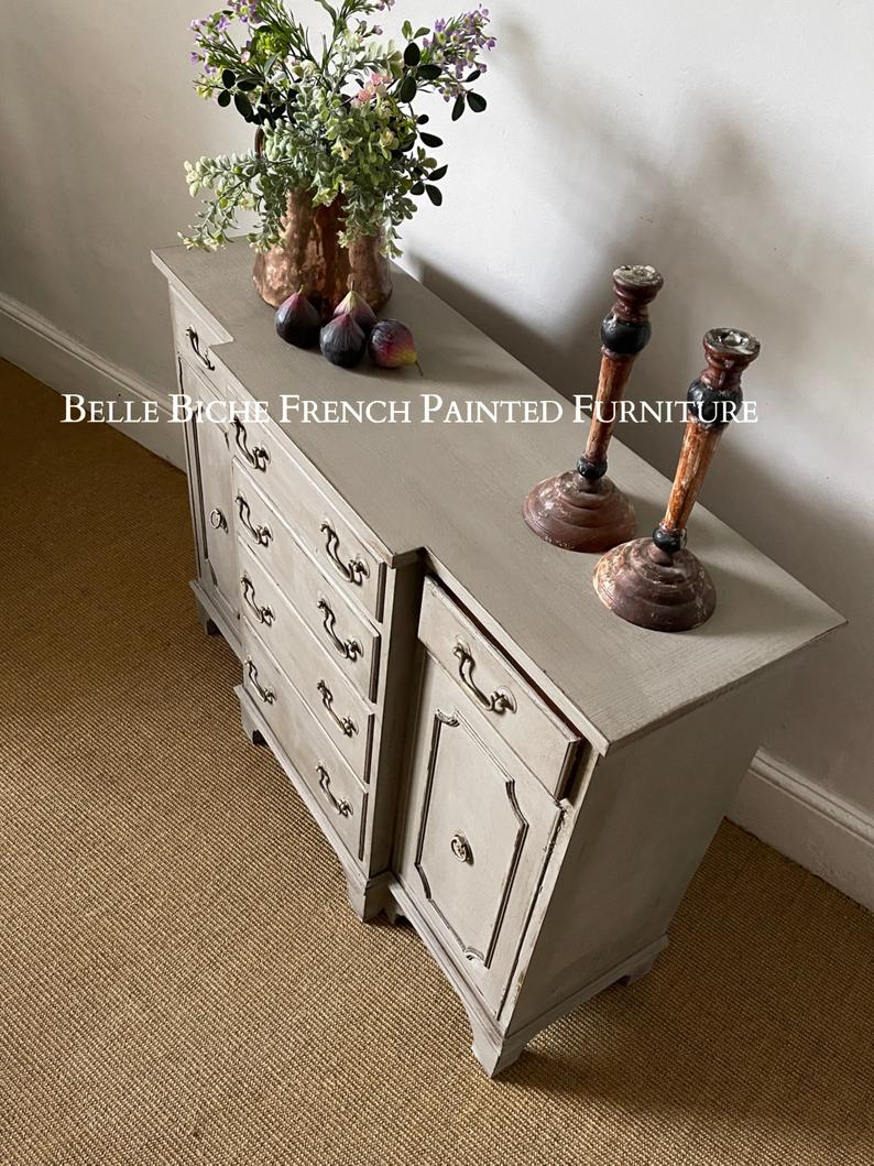 Bijou George III Style Breakfront Sideboard in French Ash Grey