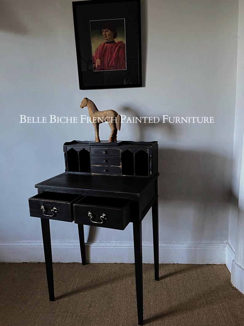 Mid-Century, Bijou Bonheur du Jour in 'Parisian Noir'