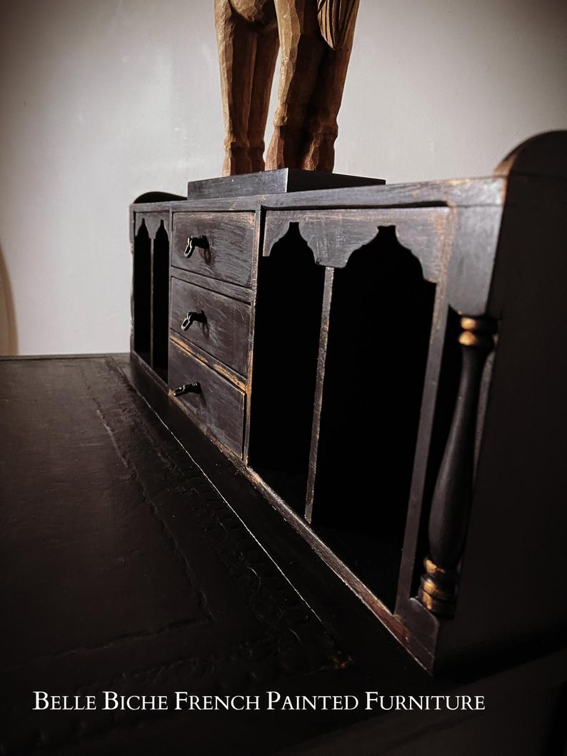 Mid-Century, Bijou Bonheur du Jour in 'Parisian Noir'