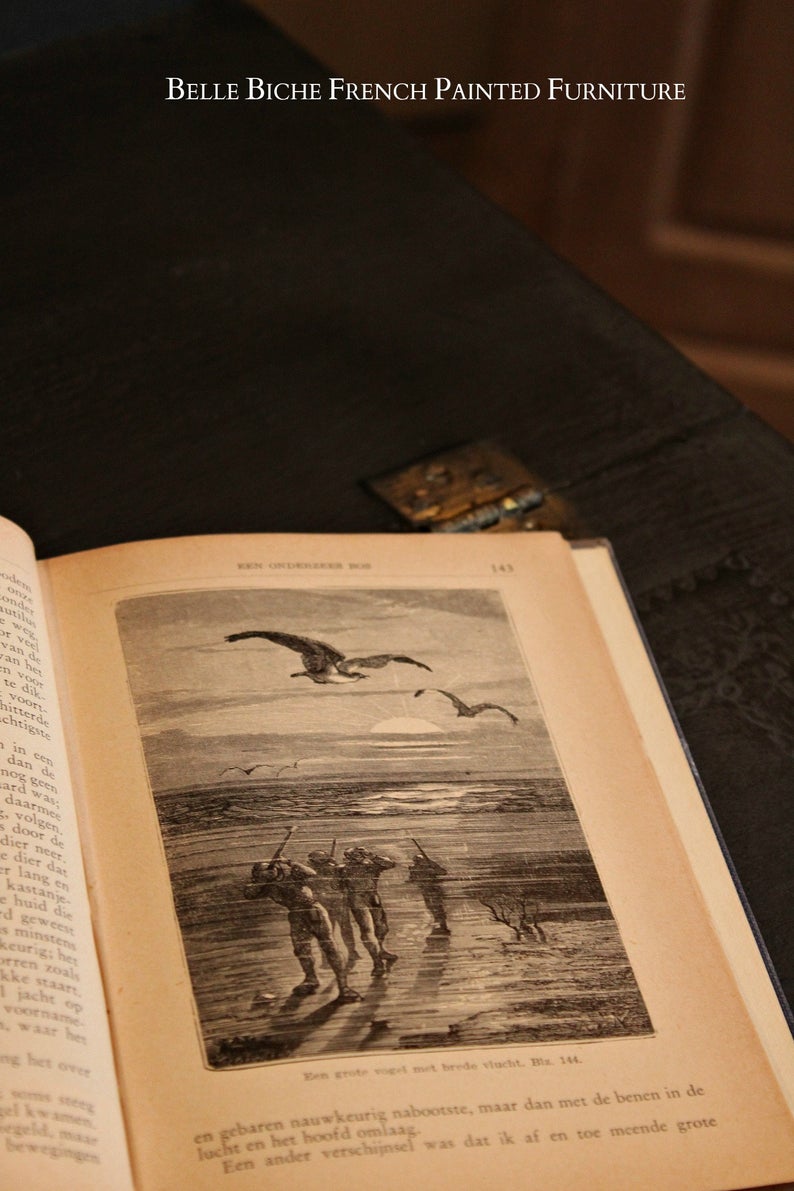 Mid-Century, Bijou Bonheur du Jour in 'Parisian Noir'