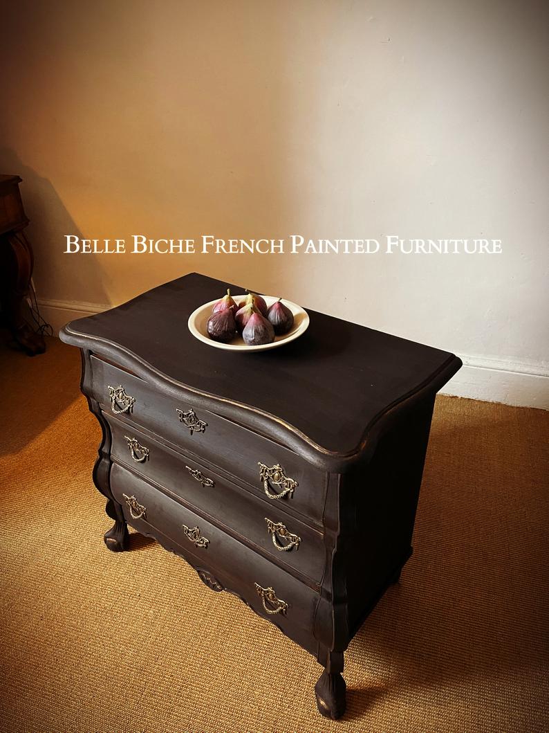 Original French Oak Bombe Commode Chest