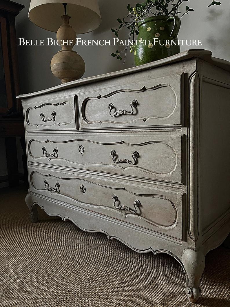 Original French Provincial Two over Two Chest Commode
