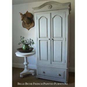Gustavian Grey Compact Bonnet Top Double Door Wardrobe